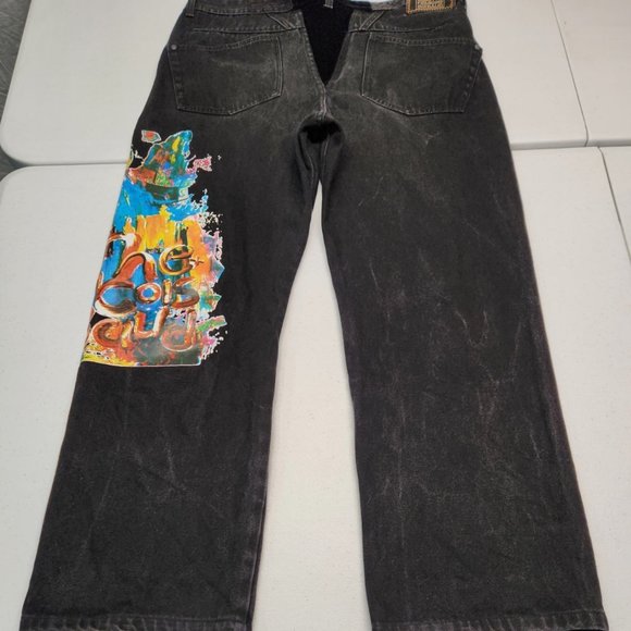 Vintage 90s Marithe Francois Girbuad Black Denim Jeans size 36x30 - Picture 2 of 10